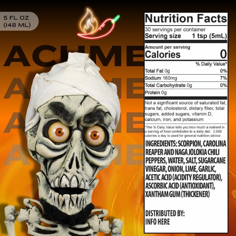 Achmed's Super Hot Sauce with Scorpion & Reaper Peppers (5 fl oz)