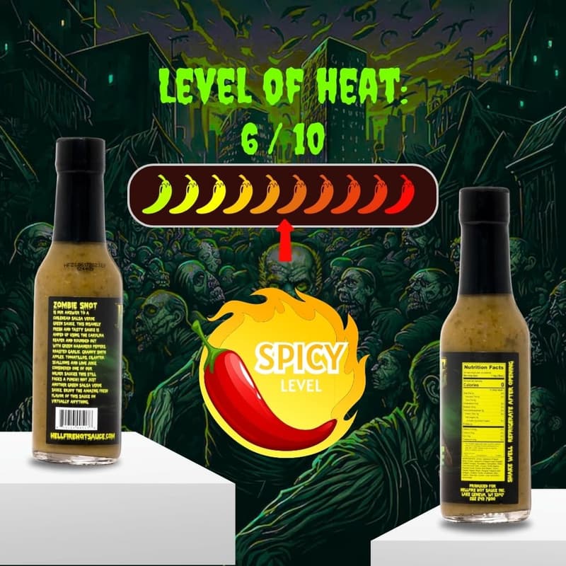 Award-Winning Hellfire Zombie Snot Hot Sauce - 5 oz Vegan Verde