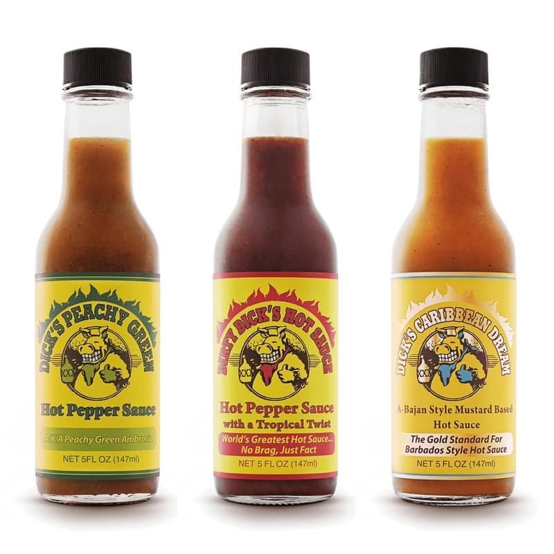 Hot Sauce Variety Pack - Original, Caribbean & Peachy Green, 5 Fl Oz