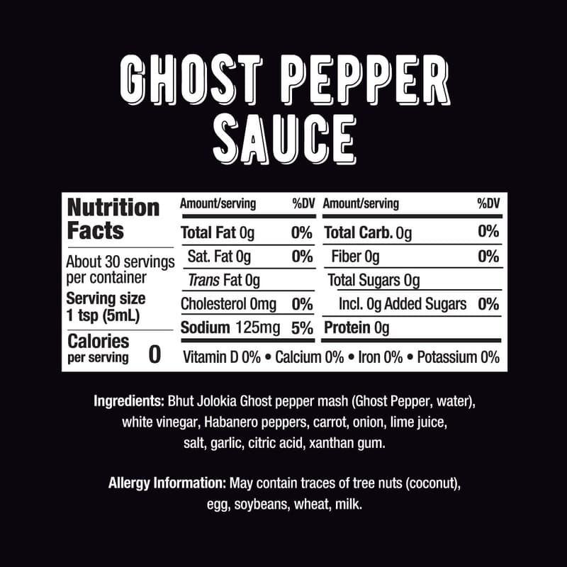 Gourmet Ghost Pepper Hot Sauce - Extra Spicy, 5oz