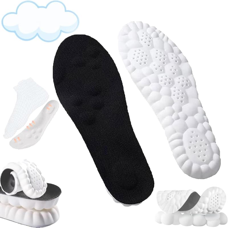 4D Insoles for Sports Shoes - Super Soft, Acupoint Massage