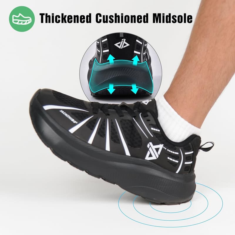 Wide Width Athletic Sneakers for Men - Cushioned Zero Drop Design