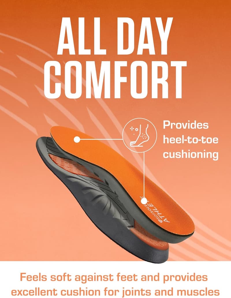 Men's Performance Gel Insoles - Sof Sole ATHLETE Full-Length