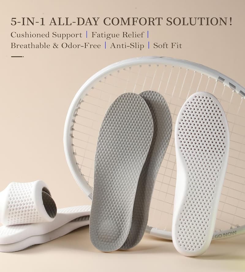 Shock-Absorbing Memory Foam Insoles for All-Day Comfort