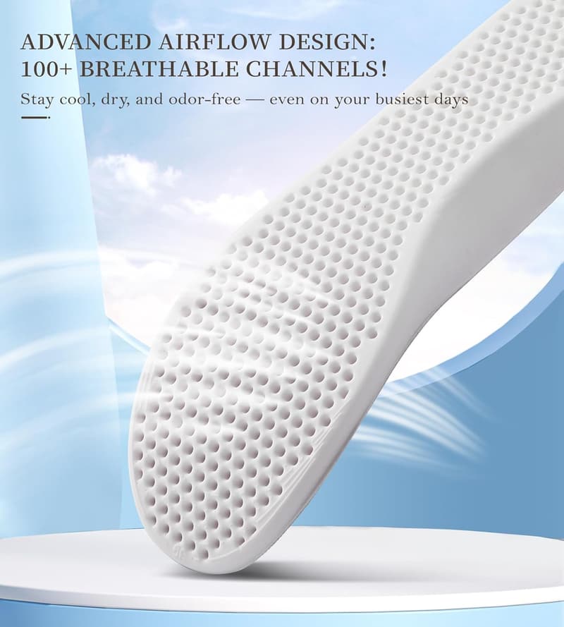 Shock-Absorbing Memory Foam Insoles for All-Day Comfort