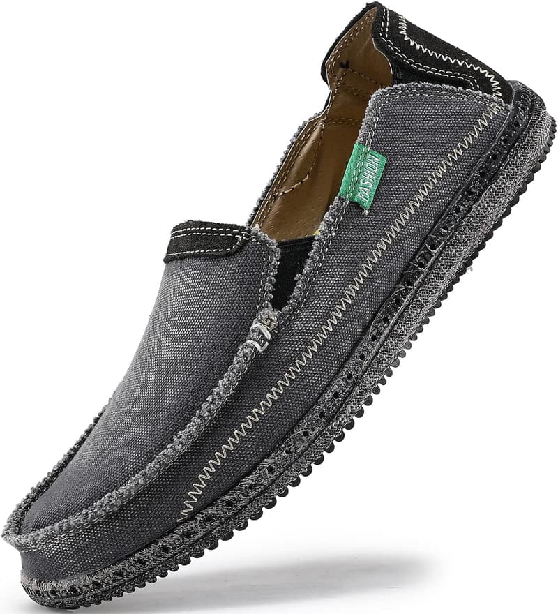 Vintage Flat Canvas Loafers for Men