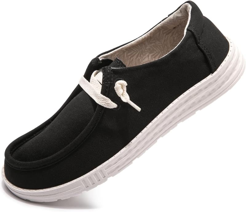 Girls' Casual Canvas Slip-On Sneakers - Comfortable Flat Shoes