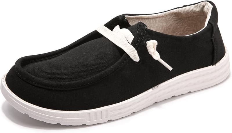 Girls' Casual Canvas Slip-On Sneakers - Comfortable Flat Shoes