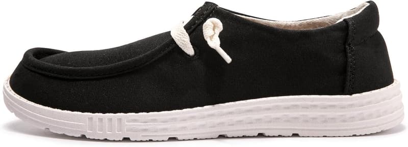 Girls' Casual Canvas Slip-On Sneakers - Comfortable Flat Shoes