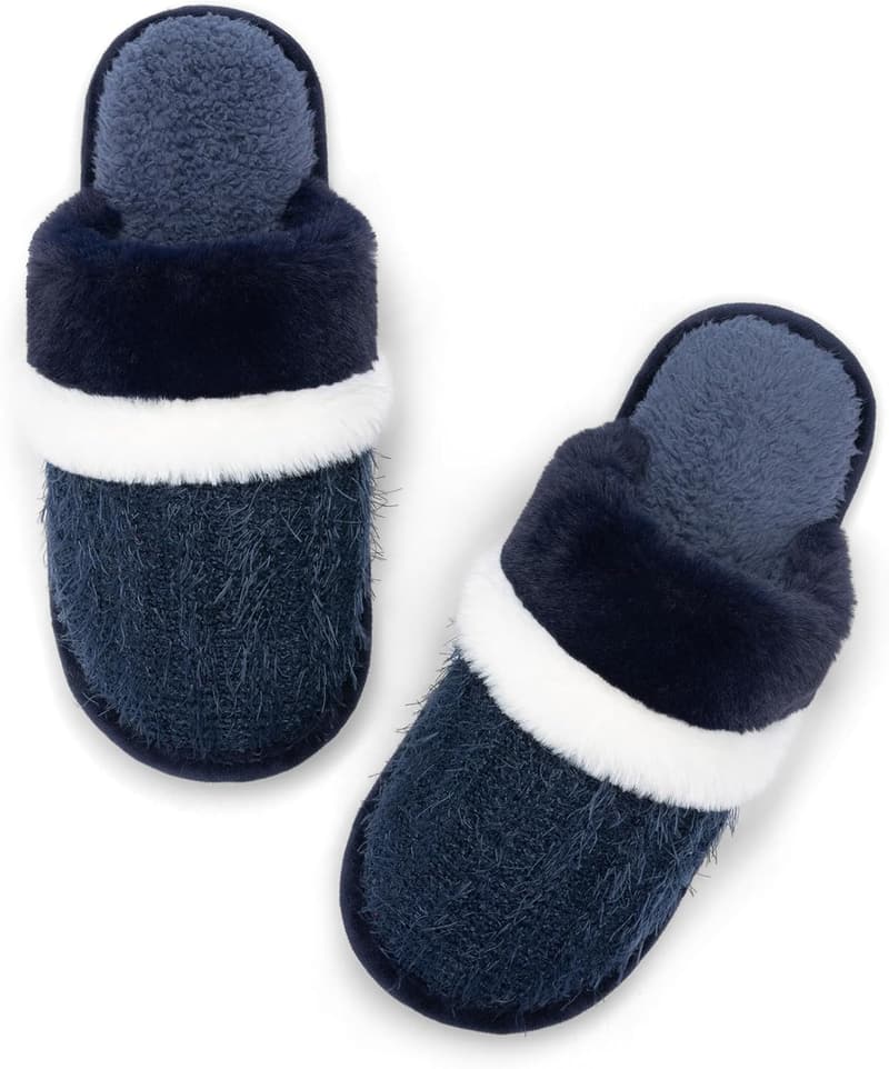 Warm Women's Fuzzy Memory Foam Slippers - Anti-Skid Indoor/Outdoor