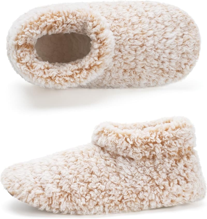 Warm Fuzzy Slippers for Women - Cozy Indoor Gripper Shoes