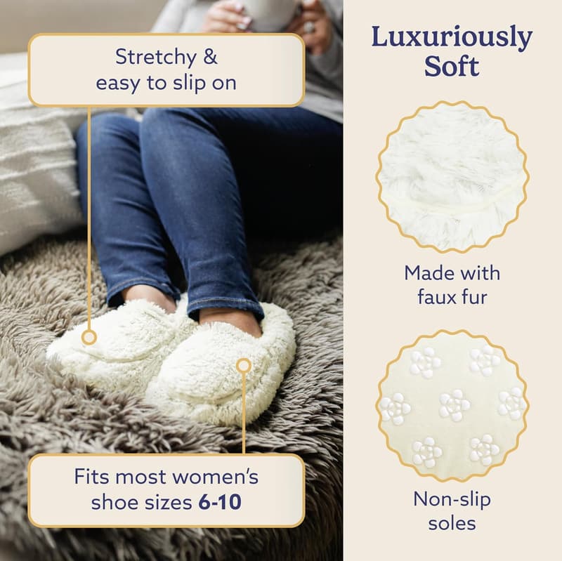 Cozy Microwaveable Plush Slippers for Women