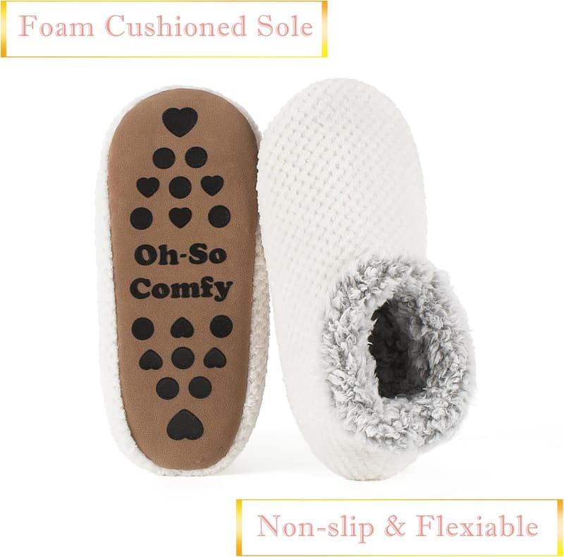 Winter Cozy Fuzzy Slippers for Women with Non-Slip Soles
