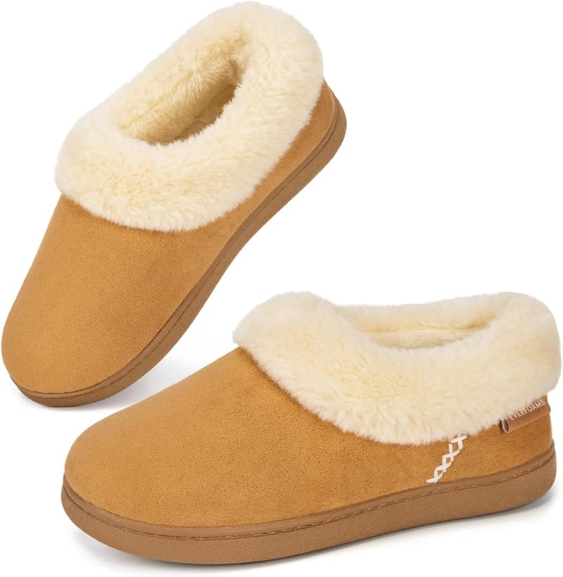 Women's Faux Fur Bootie Slippers with Memory Foam Sole