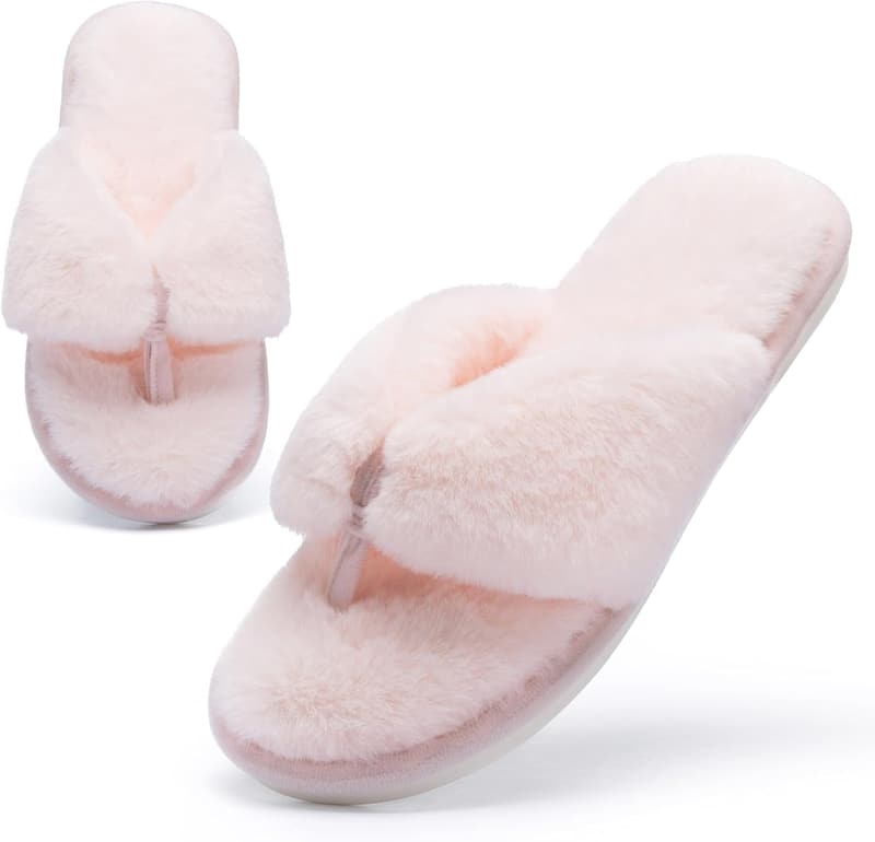Women's Open Toe Memory Foam Flip Flops - Cute Soft Slides
