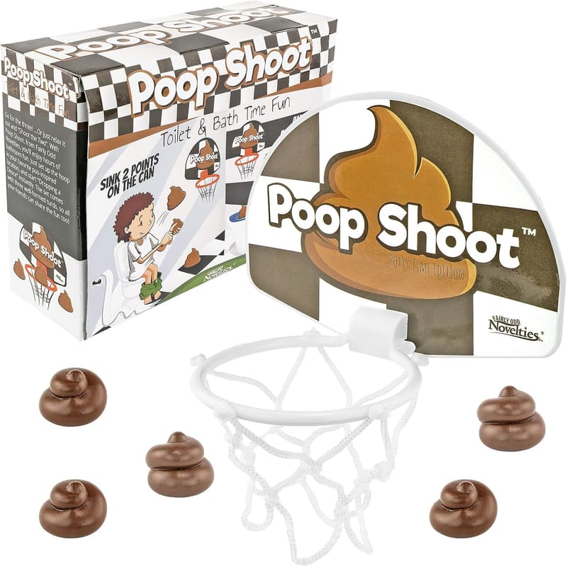 Funny Bathroom Poop Basketball Game - Novelty Gag Gift Set