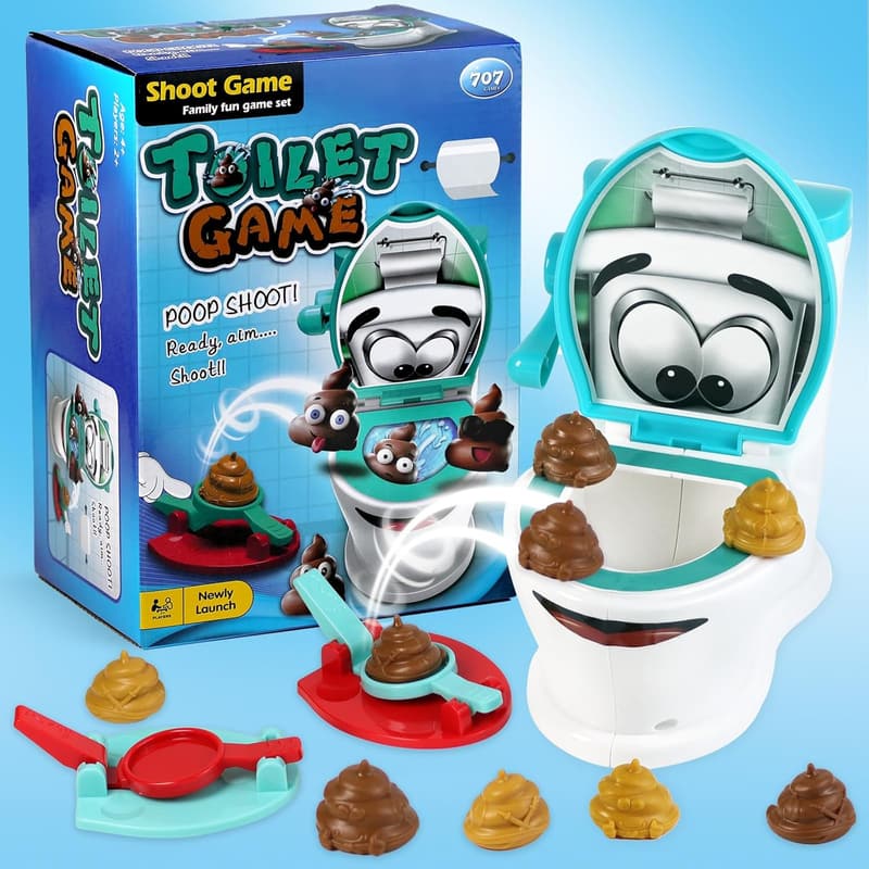 Family Party Poop Toilet Shoot Game for Kids and Adults