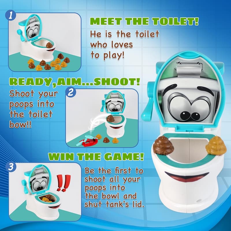 Family Party Poop Toilet Shoot Game for Kids and Adults