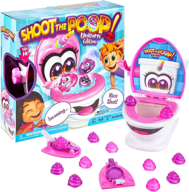 Unicorn Edition Shoot The Poop - Funny Family Game with Glitter