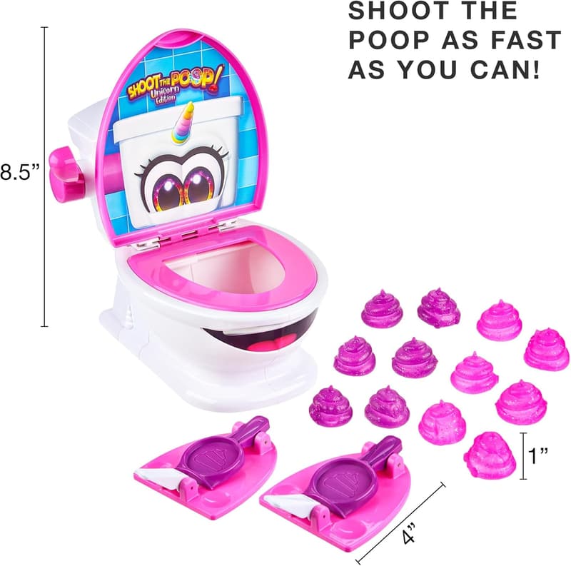 Unicorn Edition Shoot The Poop - Funny Family Game with Glitter