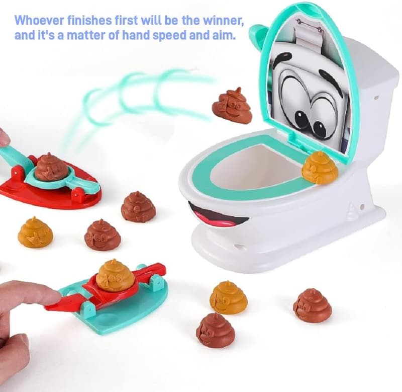 Funny Poop Shoot Toilet Game for Kids 4+, Includes 12 Toys