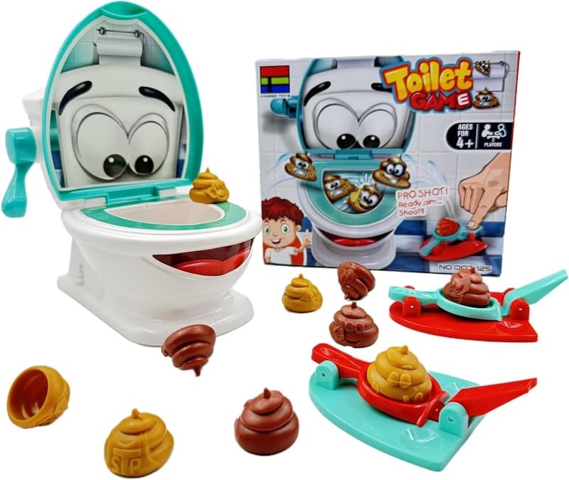 Funny Poop Shoot Toilet Game for Kids 4+, Includes 12 Toys