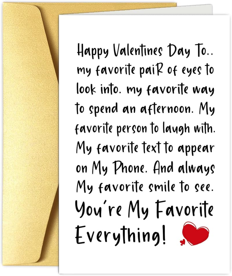 Valentine's Day Card for Couples with Romantic Poem