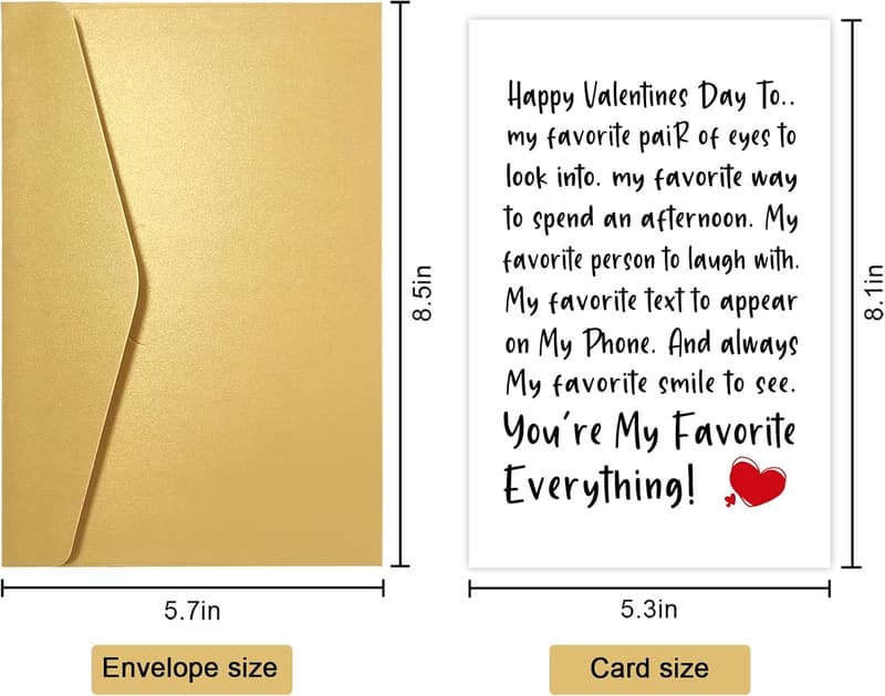 Valentine's Day Card for Couples with Romantic Poem