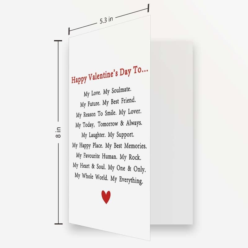 Valentine's Day Poem Card for Couples - My Everything Gift