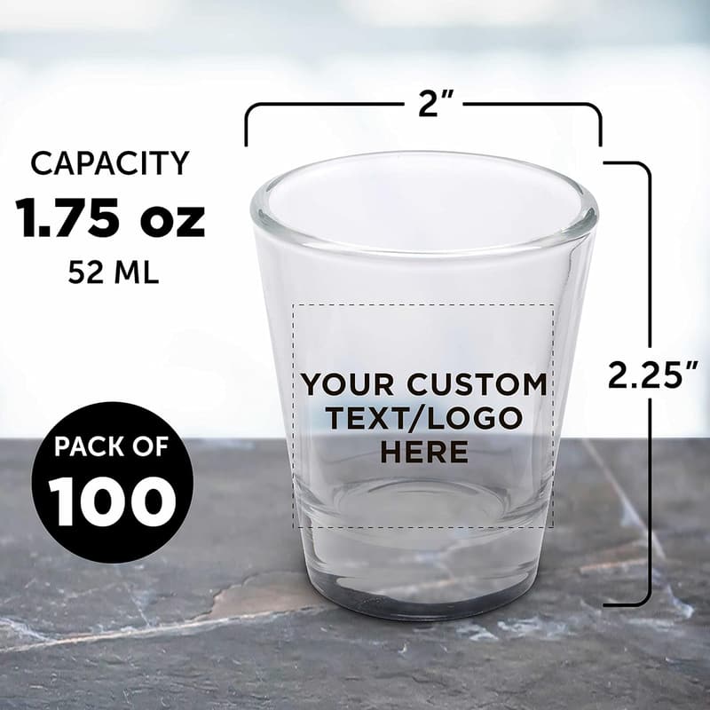 Personalized 1.75 oz. Shot Glasses Bulk Pack for Weddings