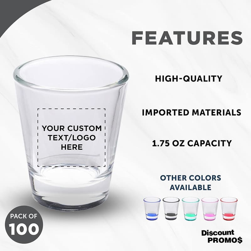 Personalized 1.75 oz. Shot Glasses Bulk Pack for Weddings