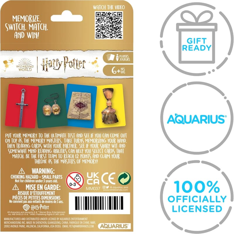 Harry Potter Aquarius Memory Master Card Game - Family Fun Night