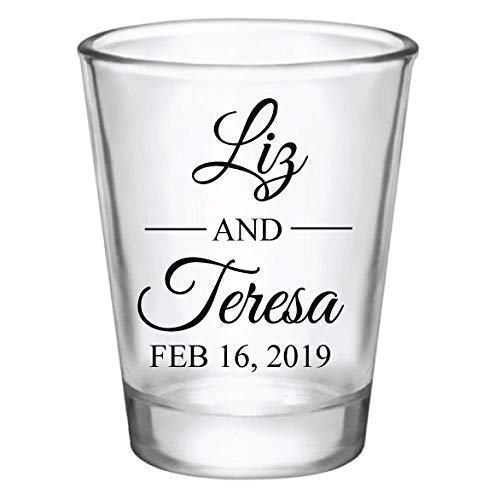 Personalized Wedding Shot Glasses with Monogram