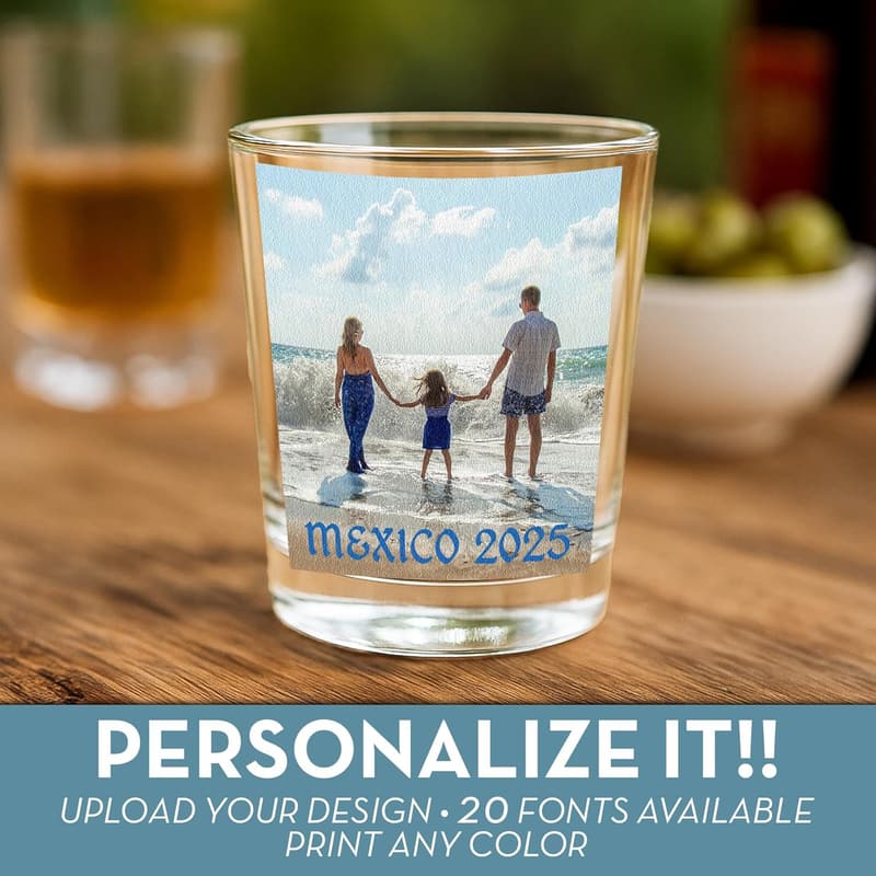 Personalized 2.5oz Photo Shot Glass for Mother's Day