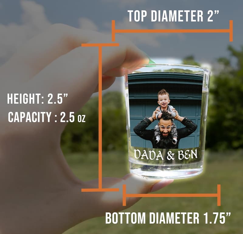 Personalized 2.5oz Photo Shot Glass for Mother's Day