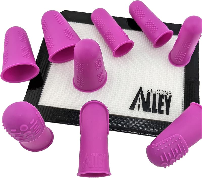 Women's Thimble Finger Protectors Set with Non-Stick Mat - 9-Pack