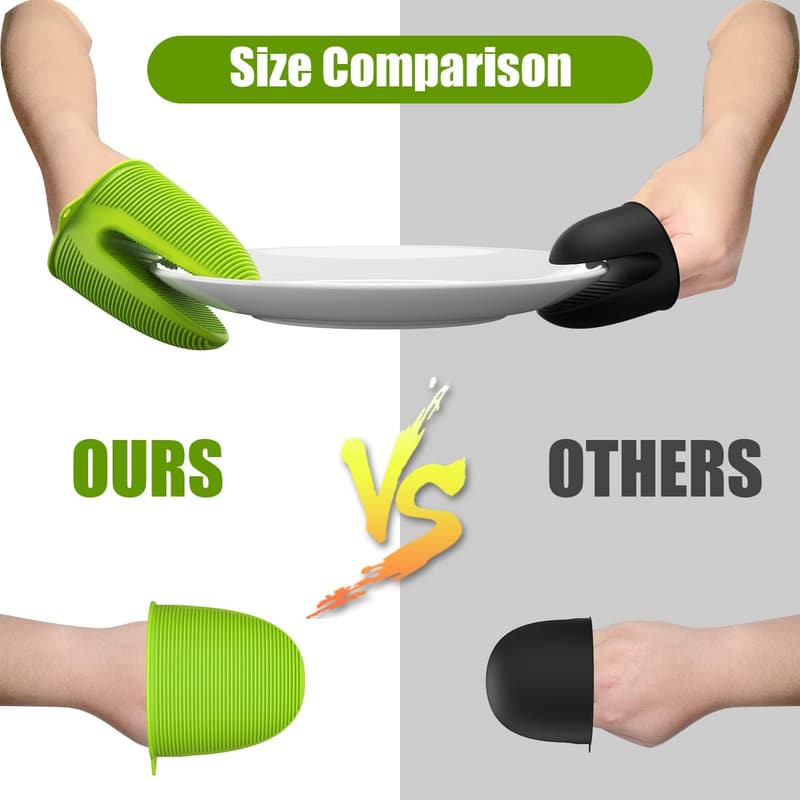 Silicone Mini Oven Mitts - Heat Resistant Kitchen Gloves