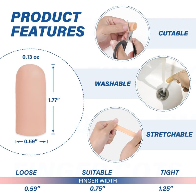 Silicone Finger Cots for Fingertip Protection and Pain Relief