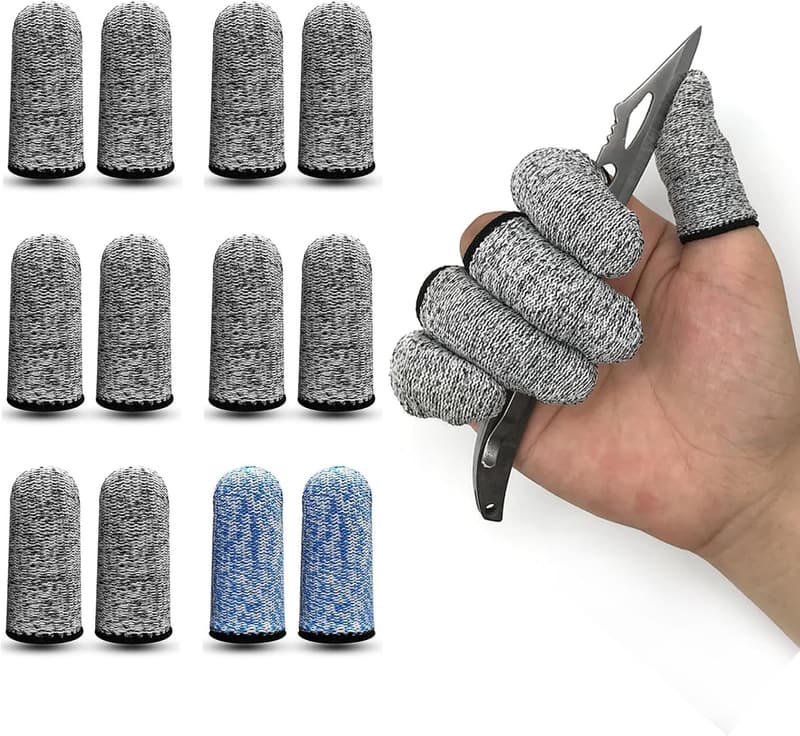 Reusable Cut-Resistant Finger Cots - 12 PCS for Kitchen & Work