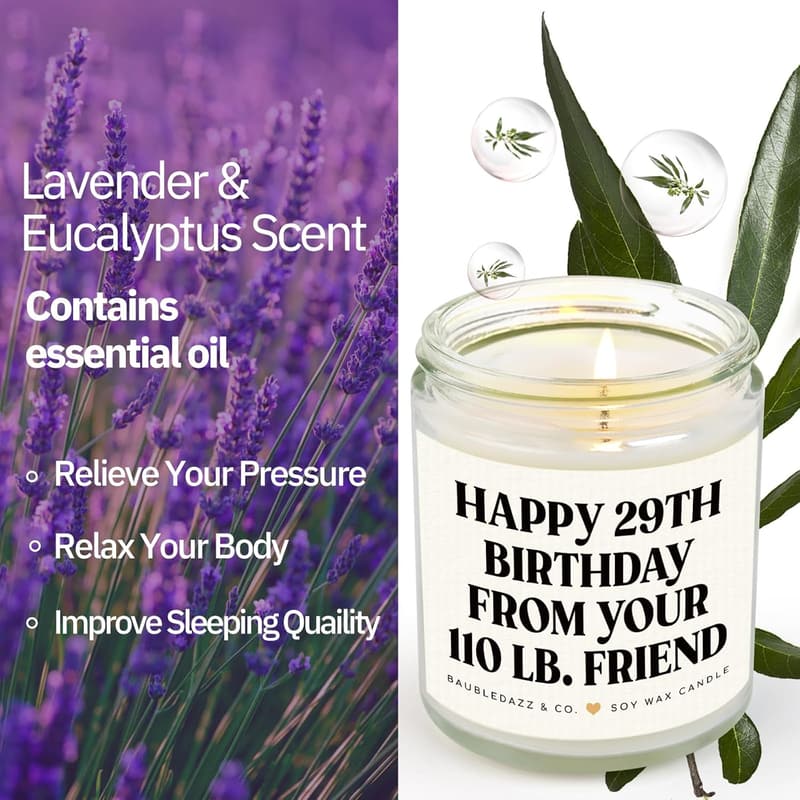 Funny Best Friend Birthday Candle - Handmade Lavender Soy Wax 7oz
