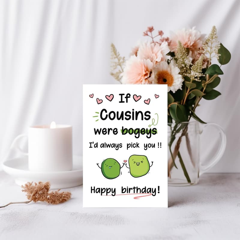 Funny Birthday Card for Cousin - Cute and Unique Gift