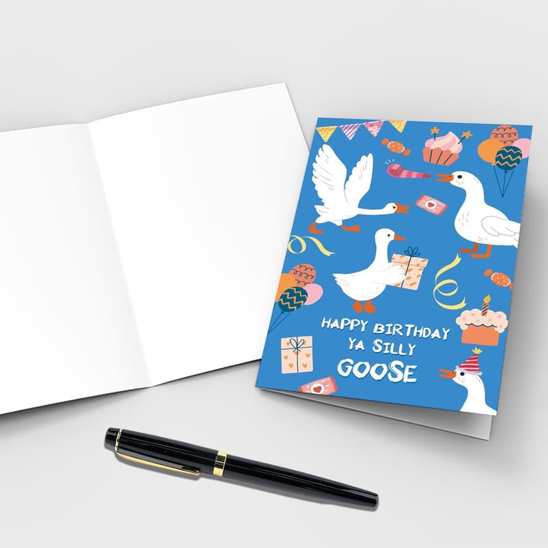 Funny Goose Birthday Card for Friends and Loved Ones