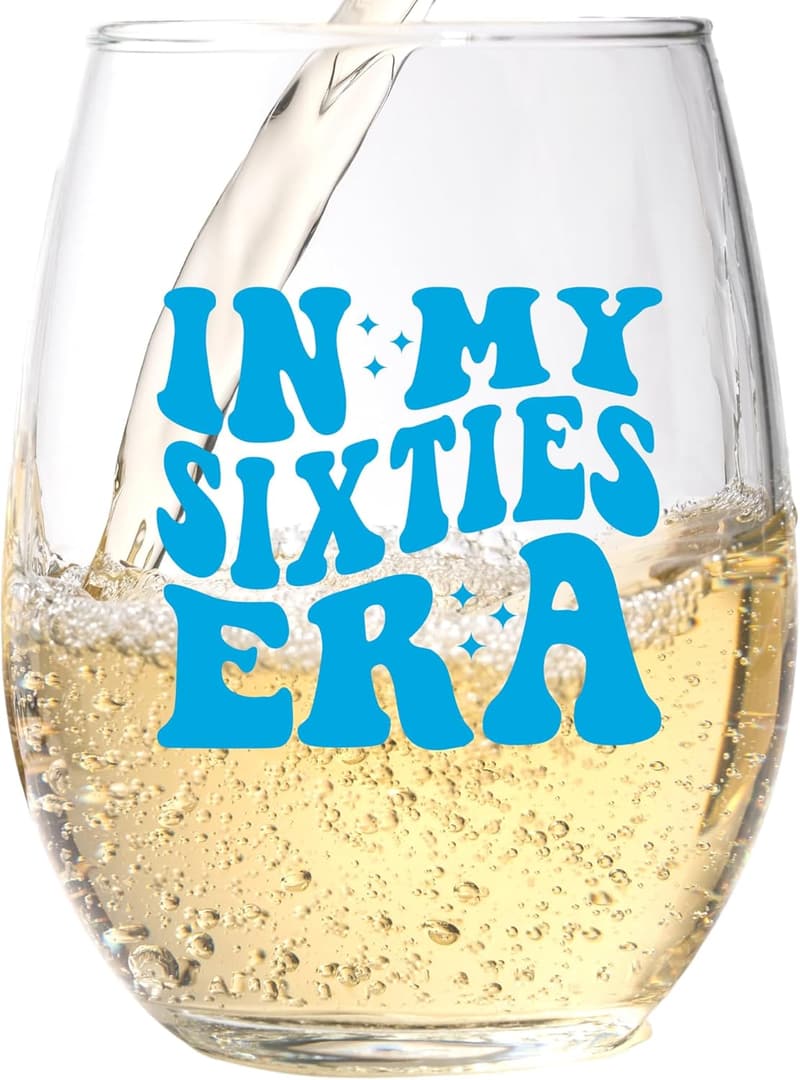 60th Birthday Wine Glass - Fun Gift for Women