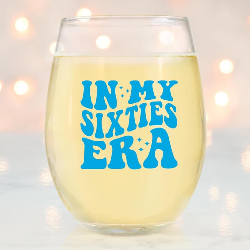 60th Birthday Wine Glass - Fun Gift for Women