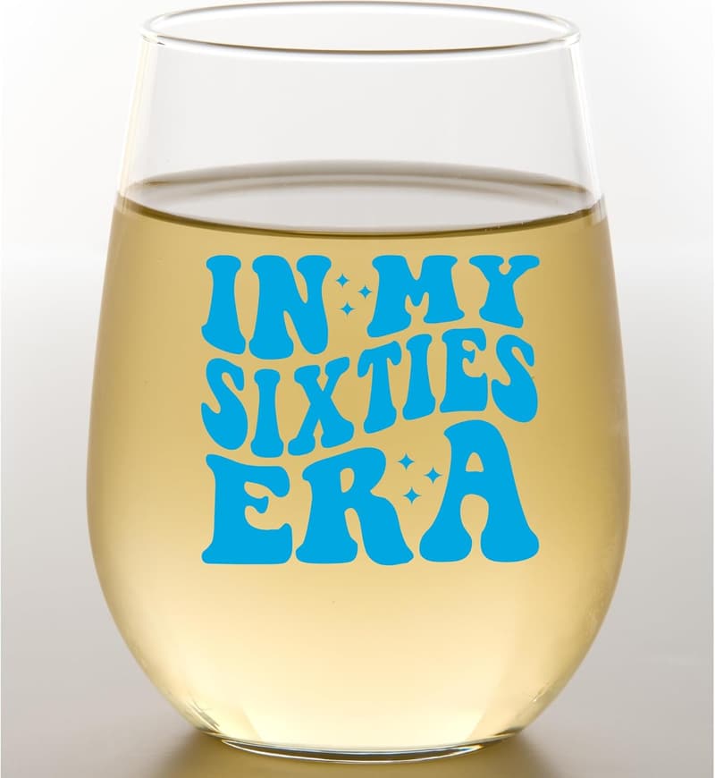 60th Birthday Wine Glass - Fun Gift for Women