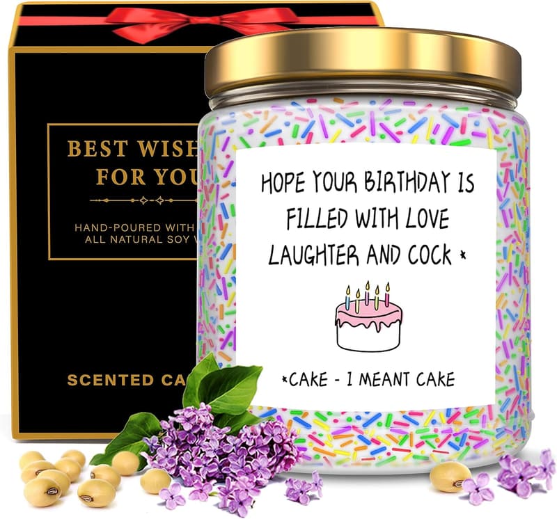 Unique Sprinkle Candle - Funny Birthday Gift for Women