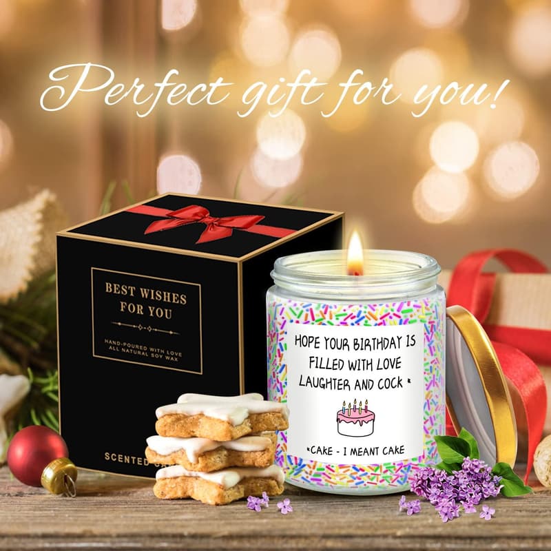 Unique Sprinkle Candle - Funny Birthday Gift for Women