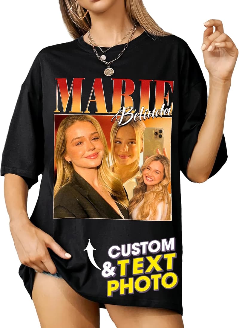 Custom Graphic Tee for Couples - Personalized Face Shirt