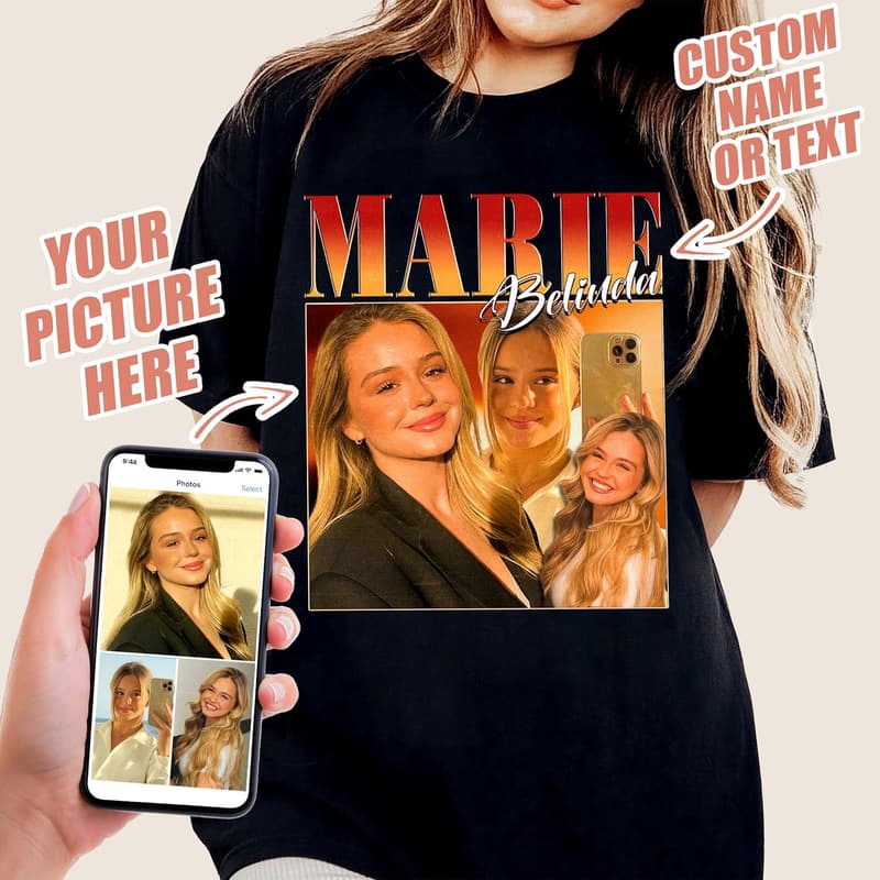 Custom Graphic Tee for Couples - Personalized Face Shirt