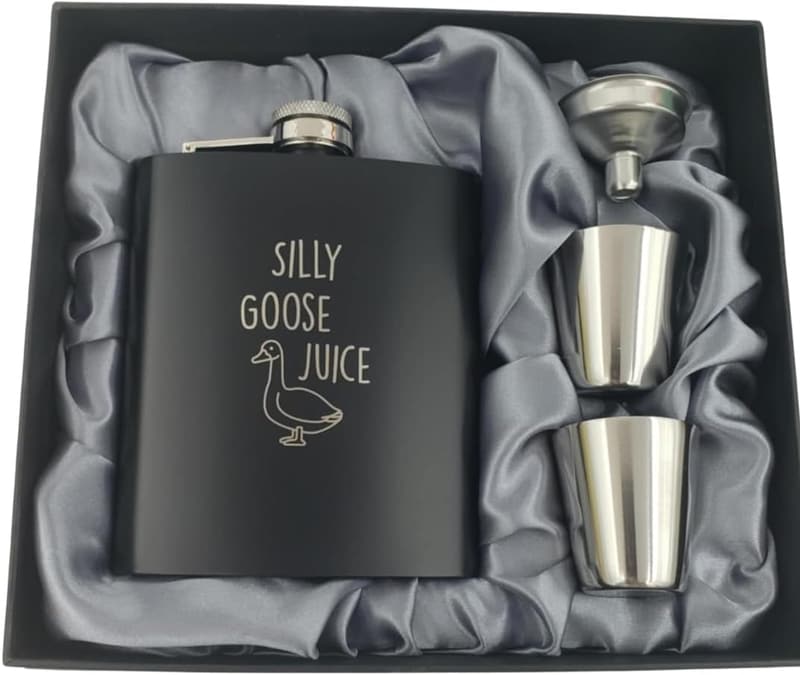 Funny Flask for Adults - White Elephant Gift or 21st Birthday Present